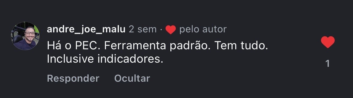 Depoimento — Há o PEC, ferramenta padrão, tem tudo